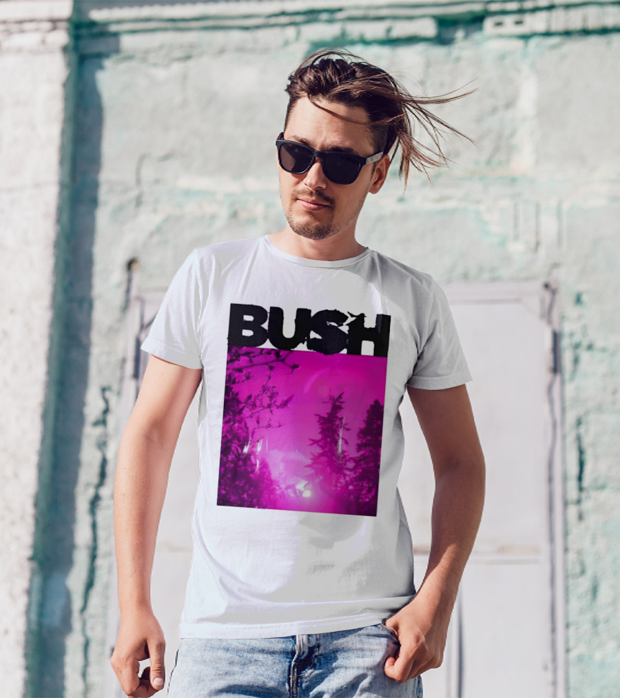 Bush Loaded Album 2024 Forest Silhouette Pink Sky T-Shirt