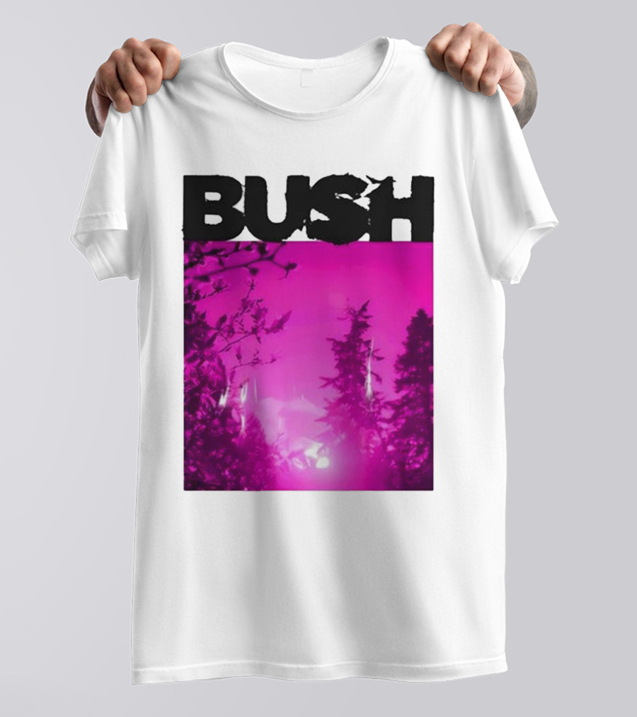 Bush Loaded Album 2024 Forest Silhouette Pink Sky T-Shirt