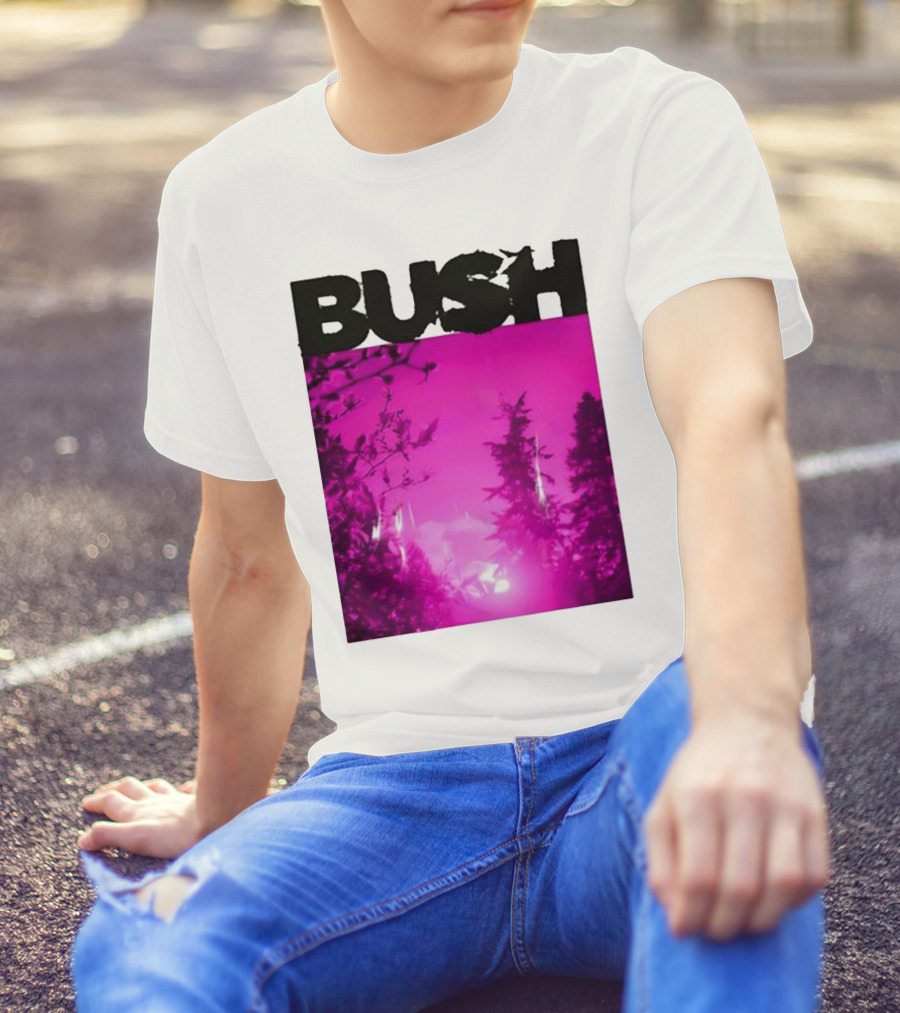 Bush Loaded Album 2024 Forest Silhouette Pink Sky T-Shirt