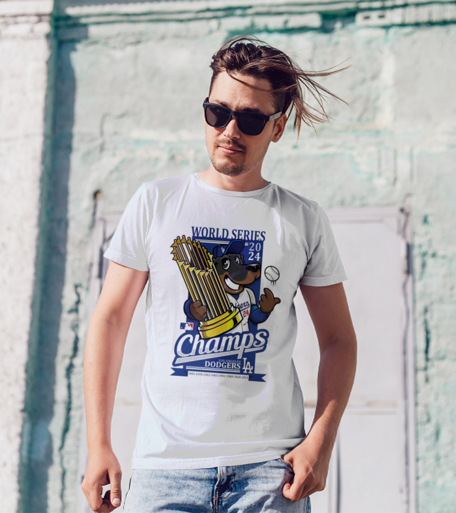 World Series 2024 Los Angeles Dodgers Champs Dog Mascot T-Shirt