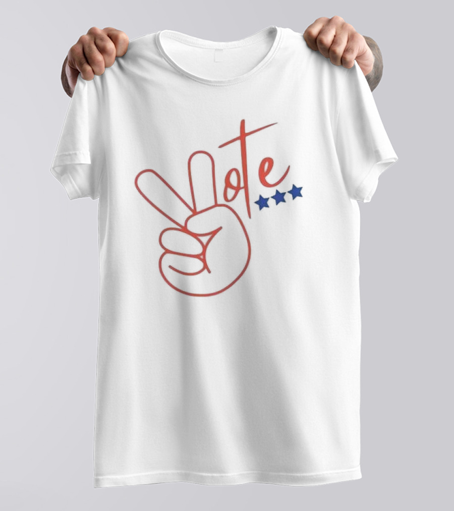 Vote Peace Sign Stars 2024 Presidential Election T-Shirt