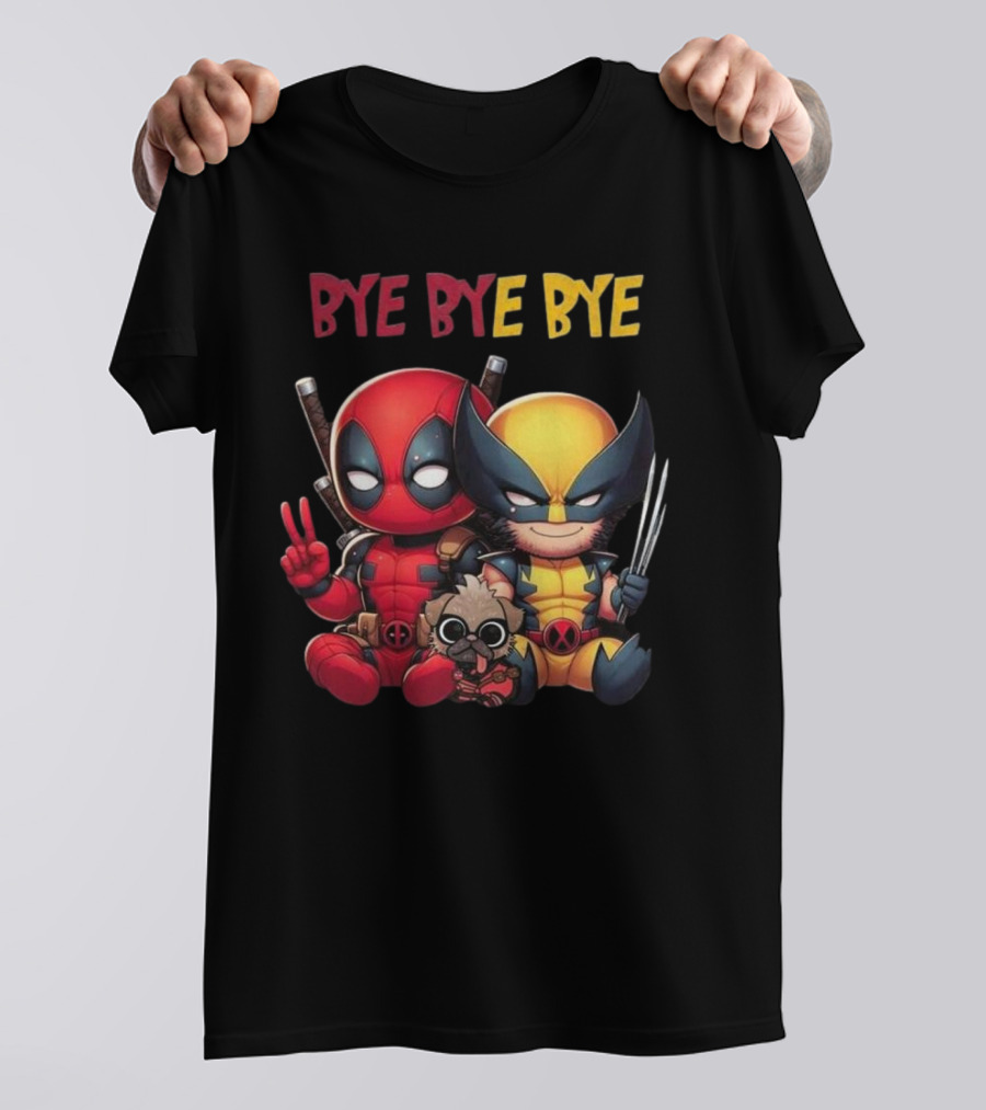 Deadpool Wolverine Bye Bye Bye Best Song For Hero Cute Chibi T-Shirt