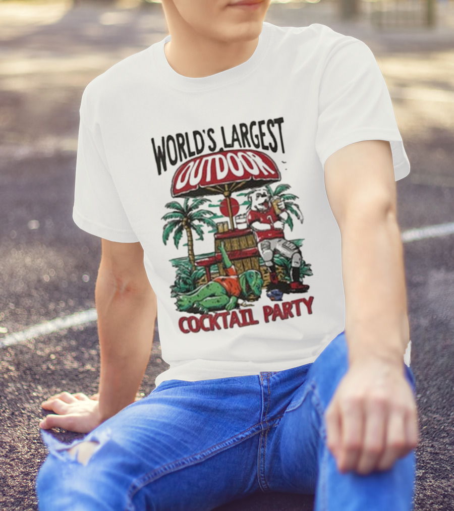 World's Largest Outdoor Cocktail Party GA 2024 Football T-Shirt
