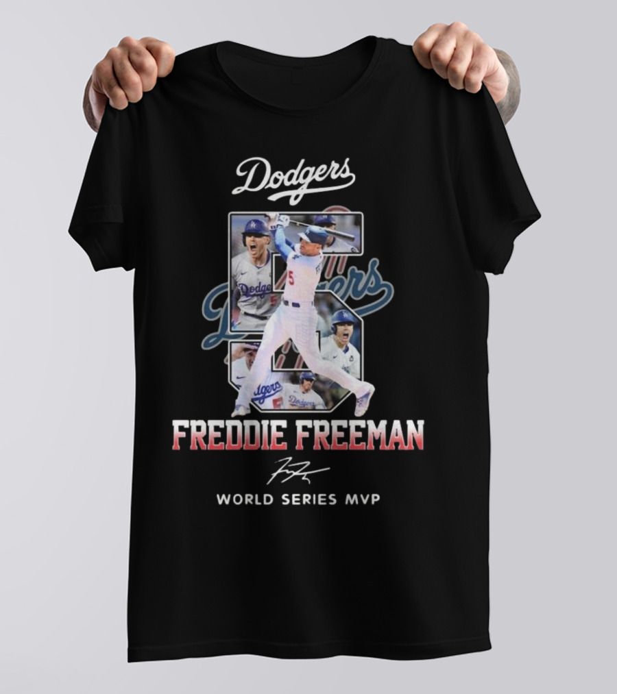 Dodgers Freddie Freeman World Series MVP Signature T-Shirt