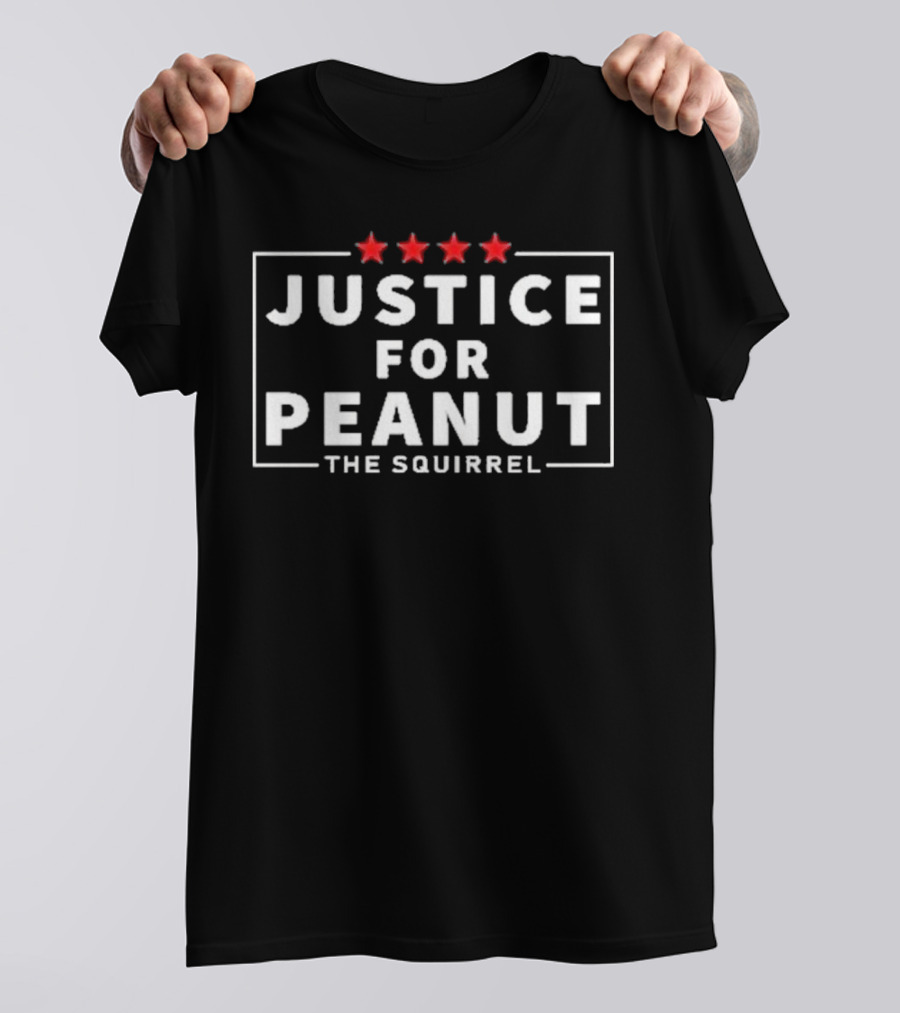 Justice For Peanut The Squirrel With Four Red Stars T-Shirt