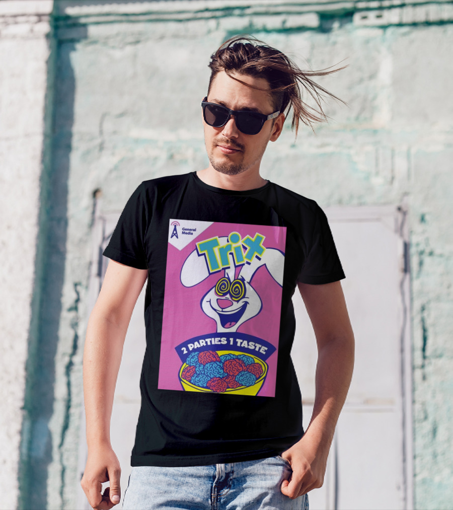 Trix Cereal Bunny With Swirled Eyes And Brain Bowl 2 Parties 1 Taste General Media T-Shirt