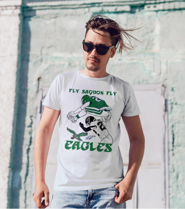 Fly Saquon Fly Eagles Reverse Hurdle Saquon Barkley Jarrian Jones T-Shirt