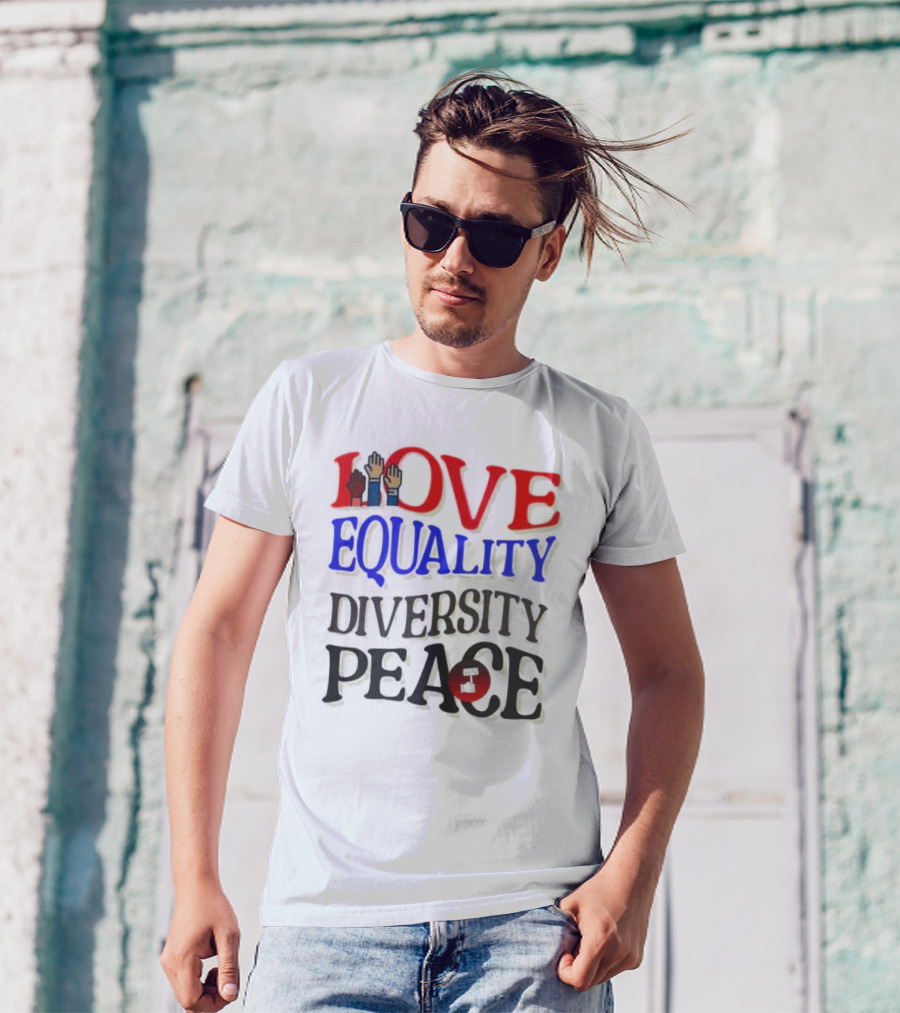 Love Equality Diversity Peace Raised Hands T-Shirt
