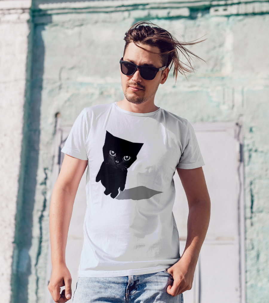 Cat Sluj Art Bro Shadow Black Kitty Image T-Shirt