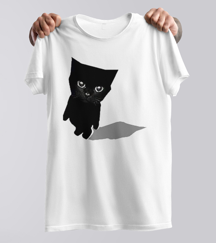 Cat Sluj Art Bro Shadow Black Kitty Image T-Shirt