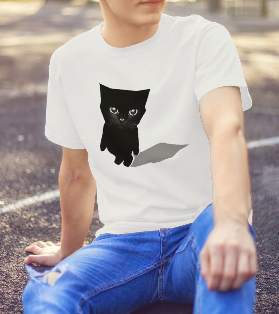 Cat Sluj Art Bro Shadow Black Kitty Image T-Shirt