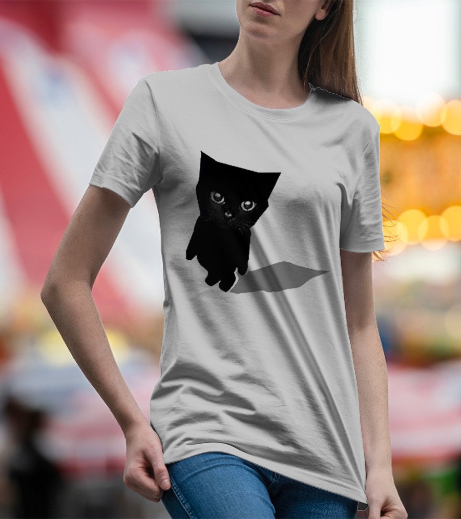 Cat Sluj Art Bro Shadow Black Kitty Image T-Shirt