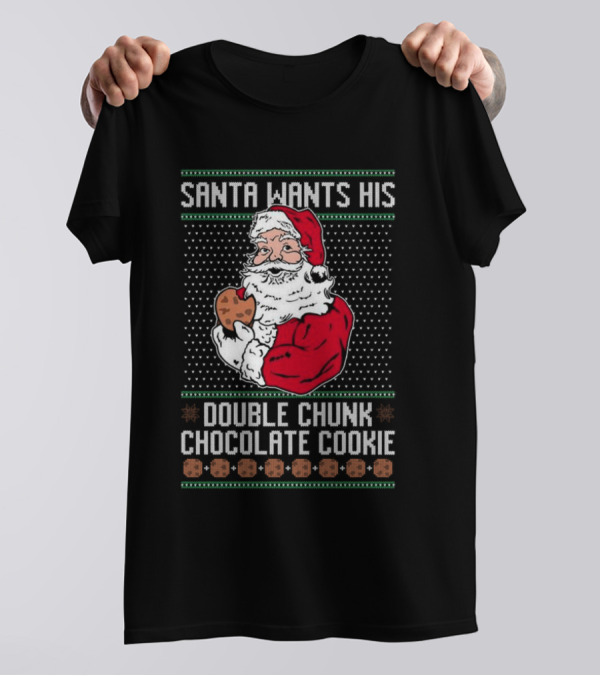 Santa Wants His Double Chunk Chocolate Cookie Vintage T-Shirt
