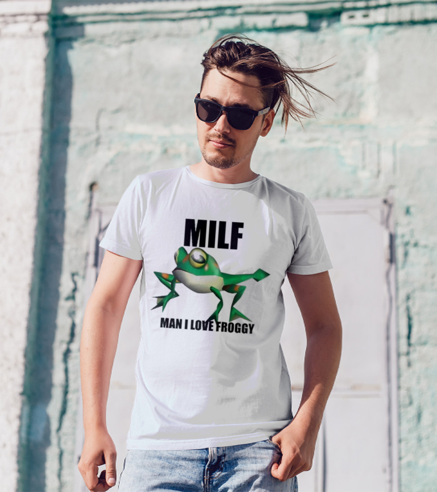 MILF Man I Love Froggy Cute Green Cartoon Frog T-Shirt