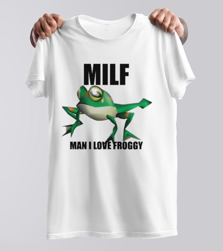 MILF Man I Love Froggy Cute Green Cartoon Frog T-Shirt