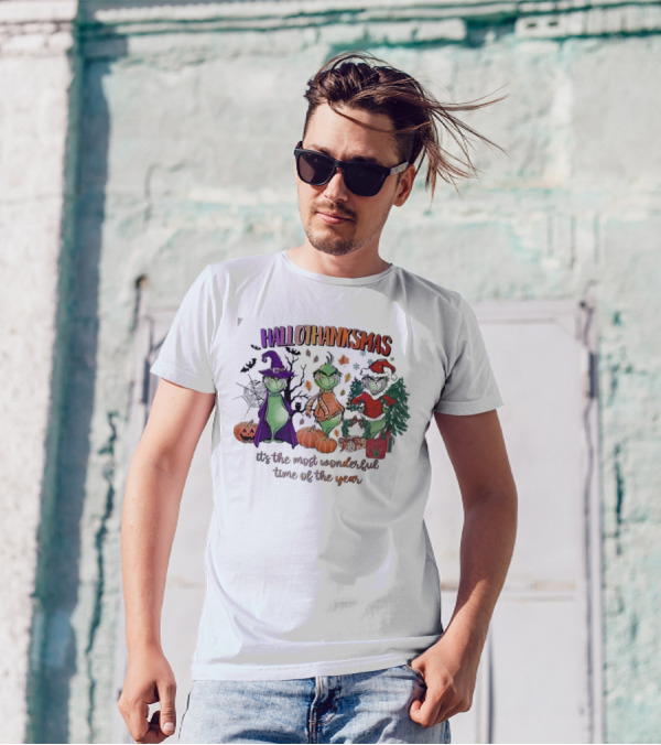 Hallothanksmas The Grinch It’s The Most Wonderful Time Of The Year T-Shirt