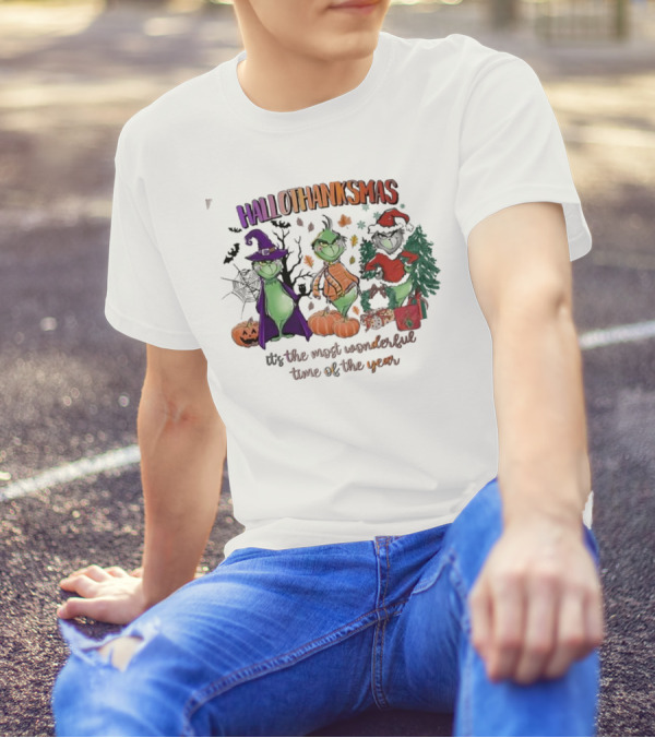 Hallothanksmas The Grinch It’s The Most Wonderful Time Of The Year T-Shirt