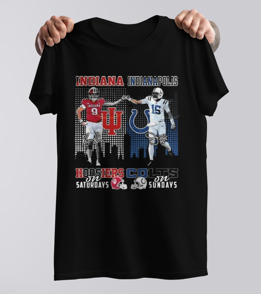 Indiana Hoosiers Indianapolis Colts Hoosiers On Saturdays Colts On Sundays T-Shirt