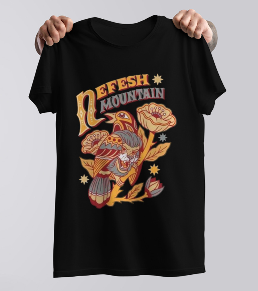 Nefesh Mountain Vibrant Sparrow And Fierce Lion Floral Harmony T-Shirt