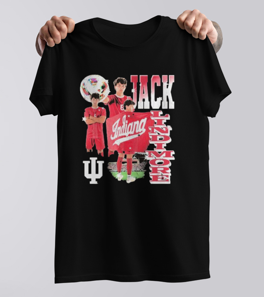 Jack Lindimore Indiana Hoosiers Soccer Retro Player T-Shirt