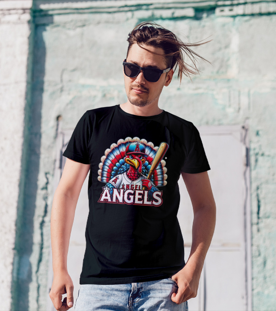 Happy Thanksgiving Los Angeles Angels Baseball Turkey T-Shirt