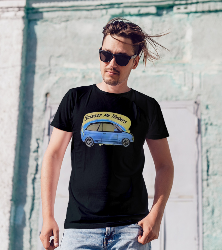 Scissor Me Timbers Blue Car Image T-Shirt