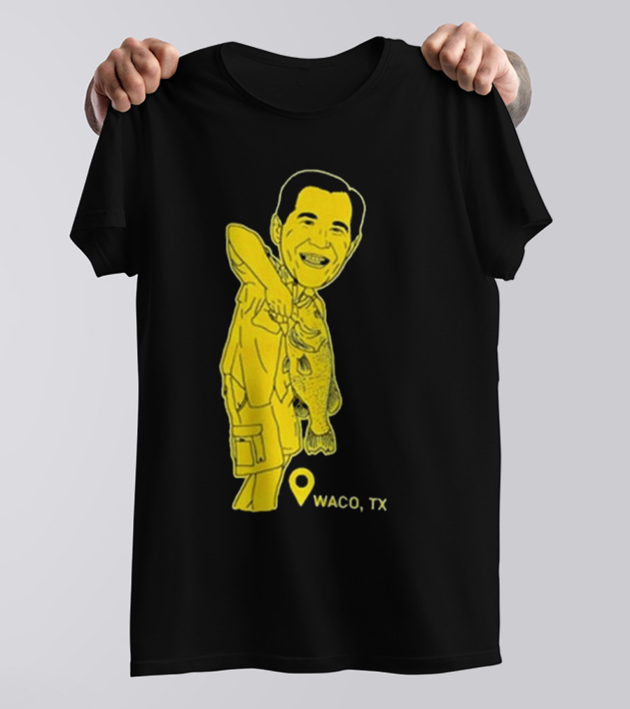 Scott Drew Fishing Caricature Waco TX T-Shirt