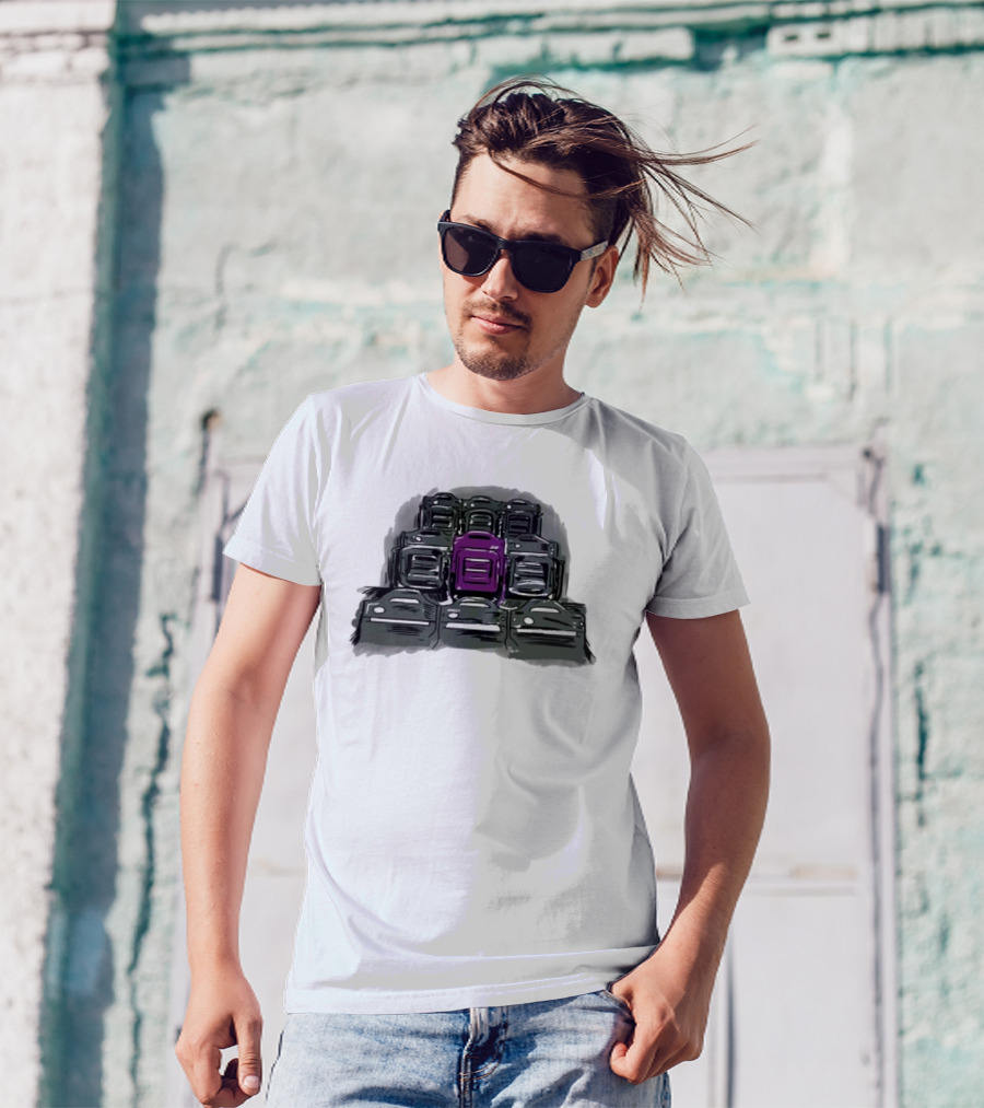 Grimace The Purple Seat Among Gray Car Seats T-Shirt