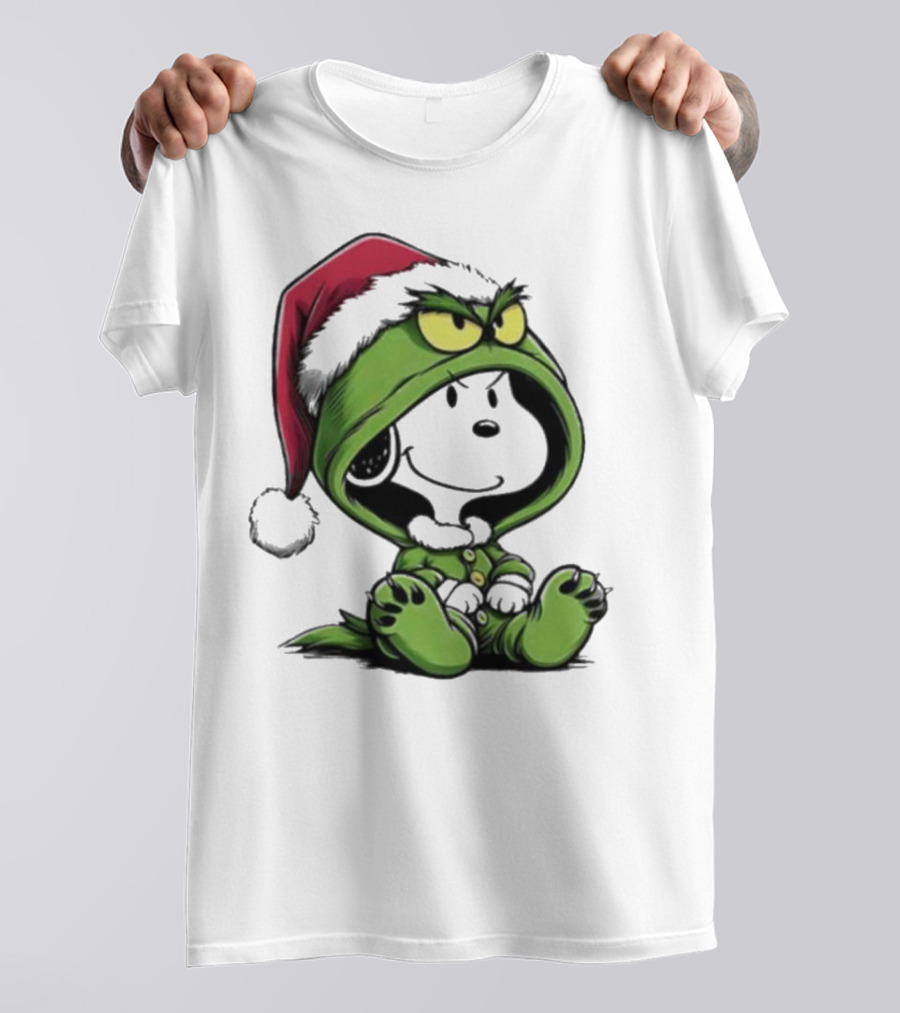 Grinch Snoopy Santa Costume Christmas T-Shirt