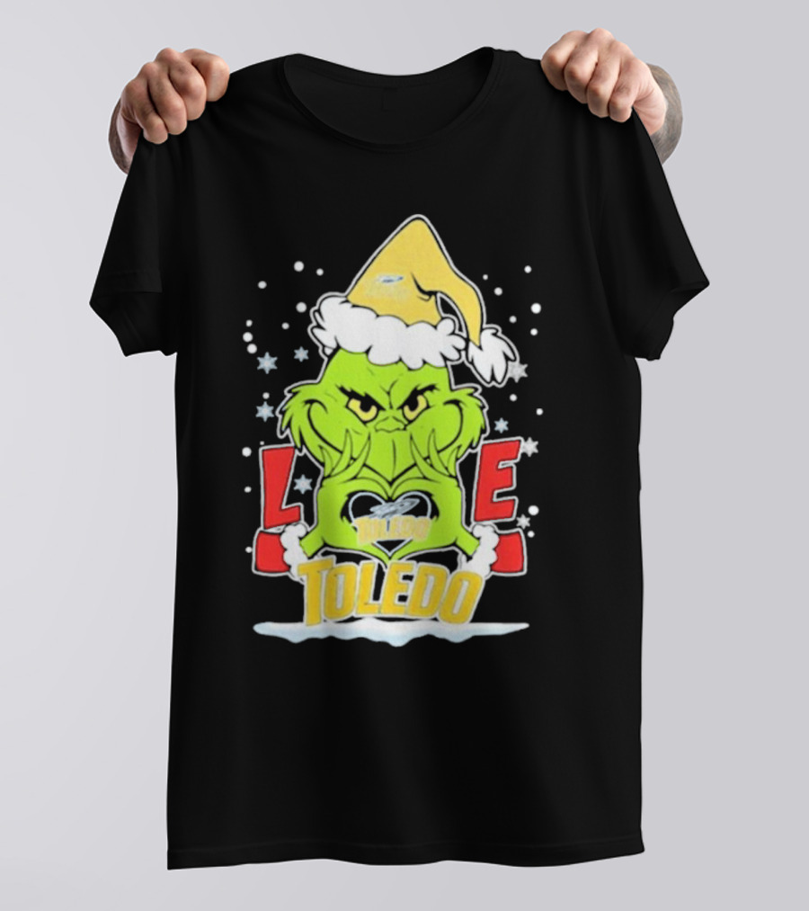 Grinch Love Toledo Rockets Football Christmas T-Shirt