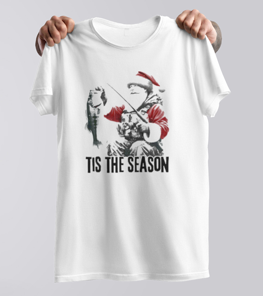 Tis The Season Santa Fishing Christmas T-Shirt
