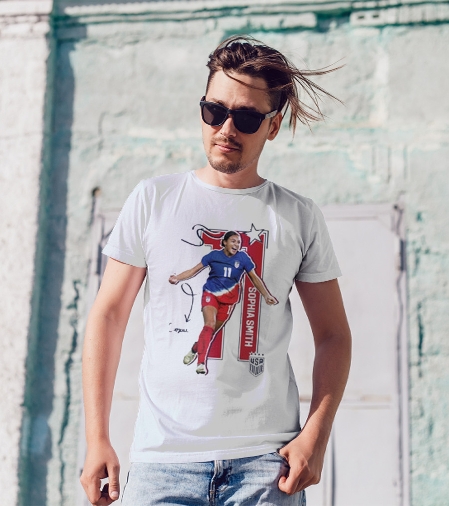USWNT Sophia Smith 11 USA Signature T-Shirt
