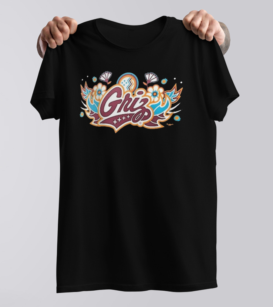 Montana Grizzlies Griz Floral Emblem Football Core Cotton NCAA T-Shirt