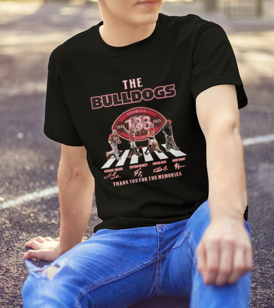 The Bulldogs Georgia 133rd 1892-2025 Thank You For The Memories Herschel Walker Stetson Bennett Carson Beck Kirby Smart T-Shirt
