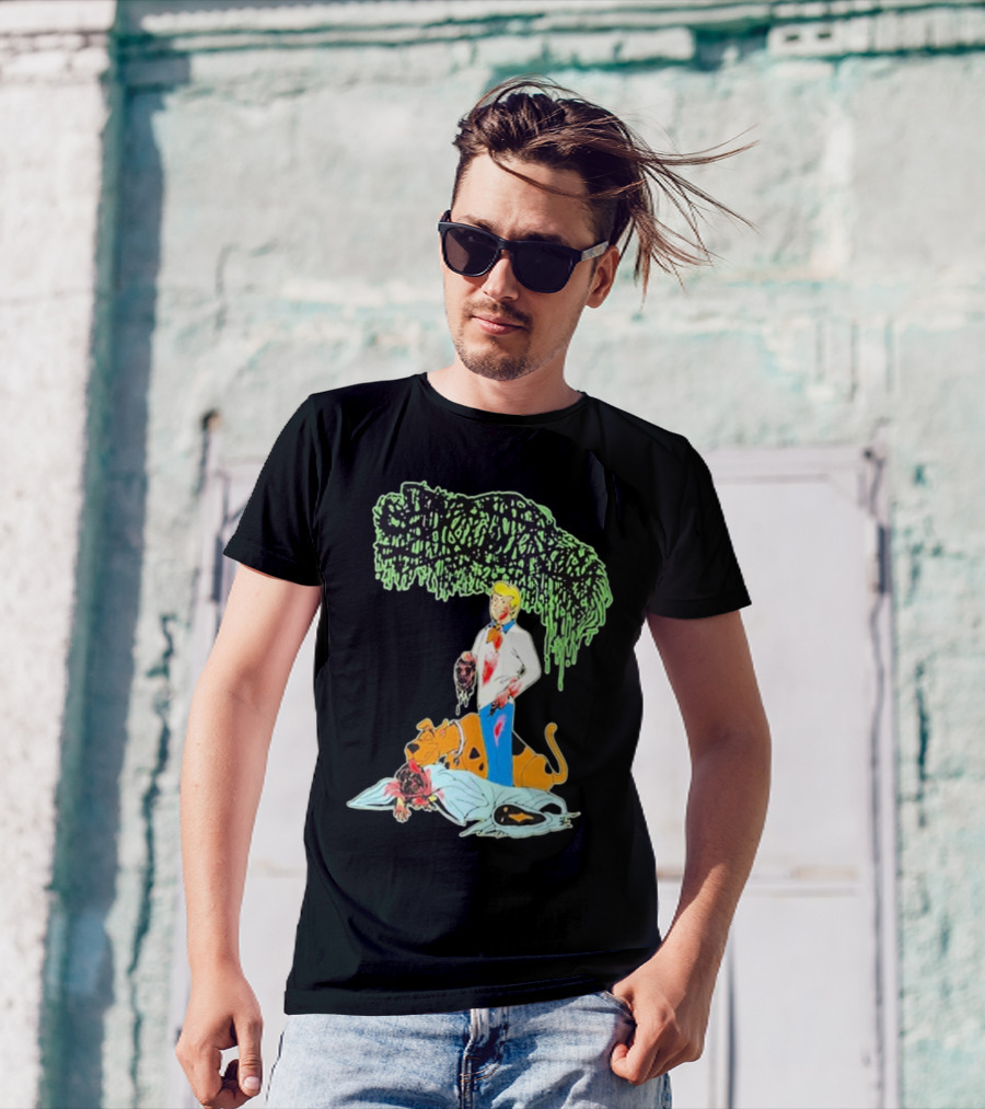 Sanguisugabogg Groovy Horror Parody Fred And Shaggy Scooby-Doo Scene T-Shirt