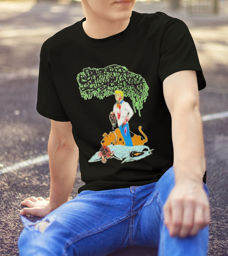 Sanguisugabogg Groovy Horror Parody Fred And Shaggy Scooby-Doo Scene T-Shirt