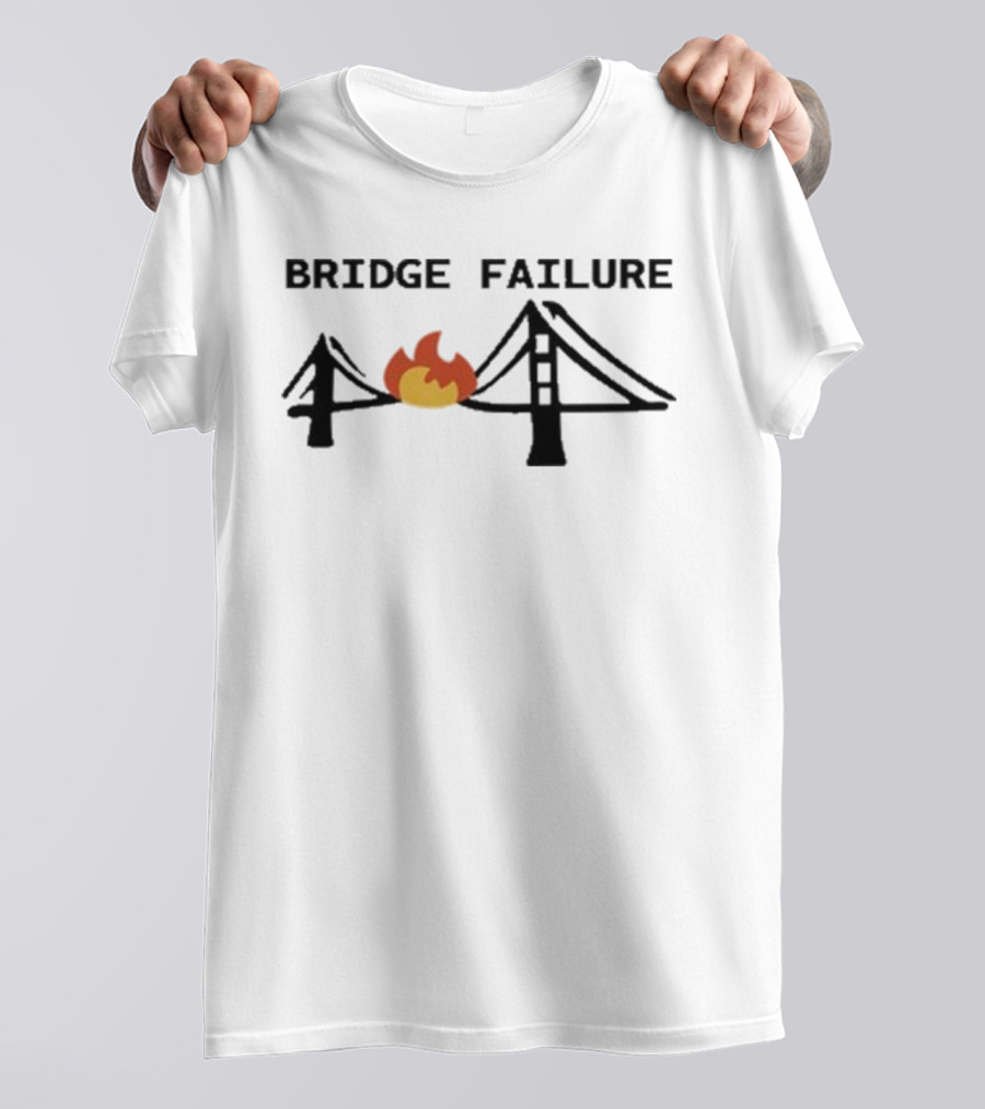 Bridge Failure Flaming Broken Bridge Collapse T-Shirt
