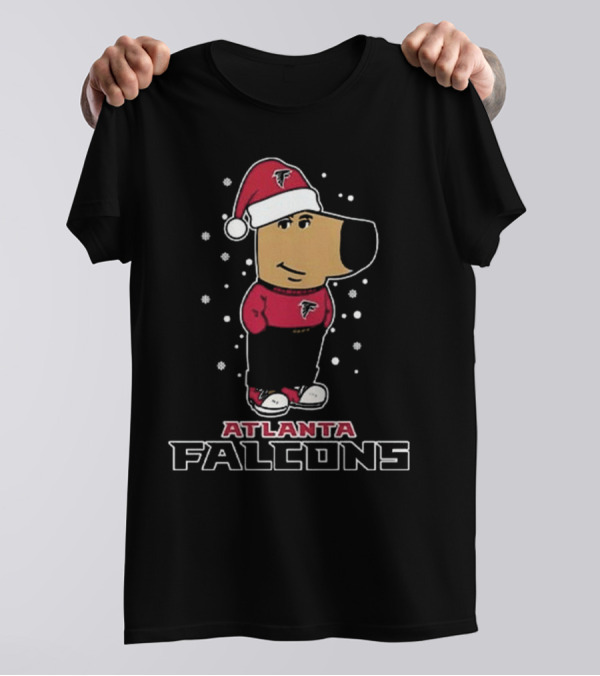 Atlanta Falcons Christmas Chill Guy In Santa Hat T-Shirt
