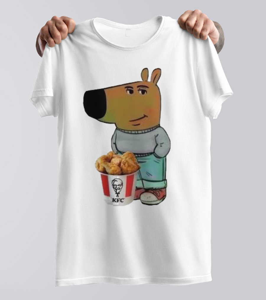 Chill Guy Dog Smiling With KFC Bucket T-Shirt