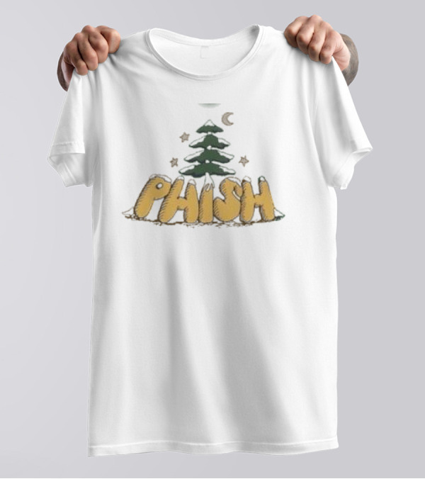 Phish Lodgewood Christmas Tree Snow Stars Moon T-Shirt