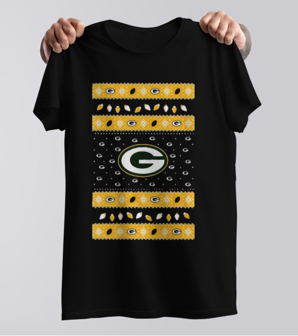 Green Bay Packers Holiday Lights Ugly Sweater T-Shirt