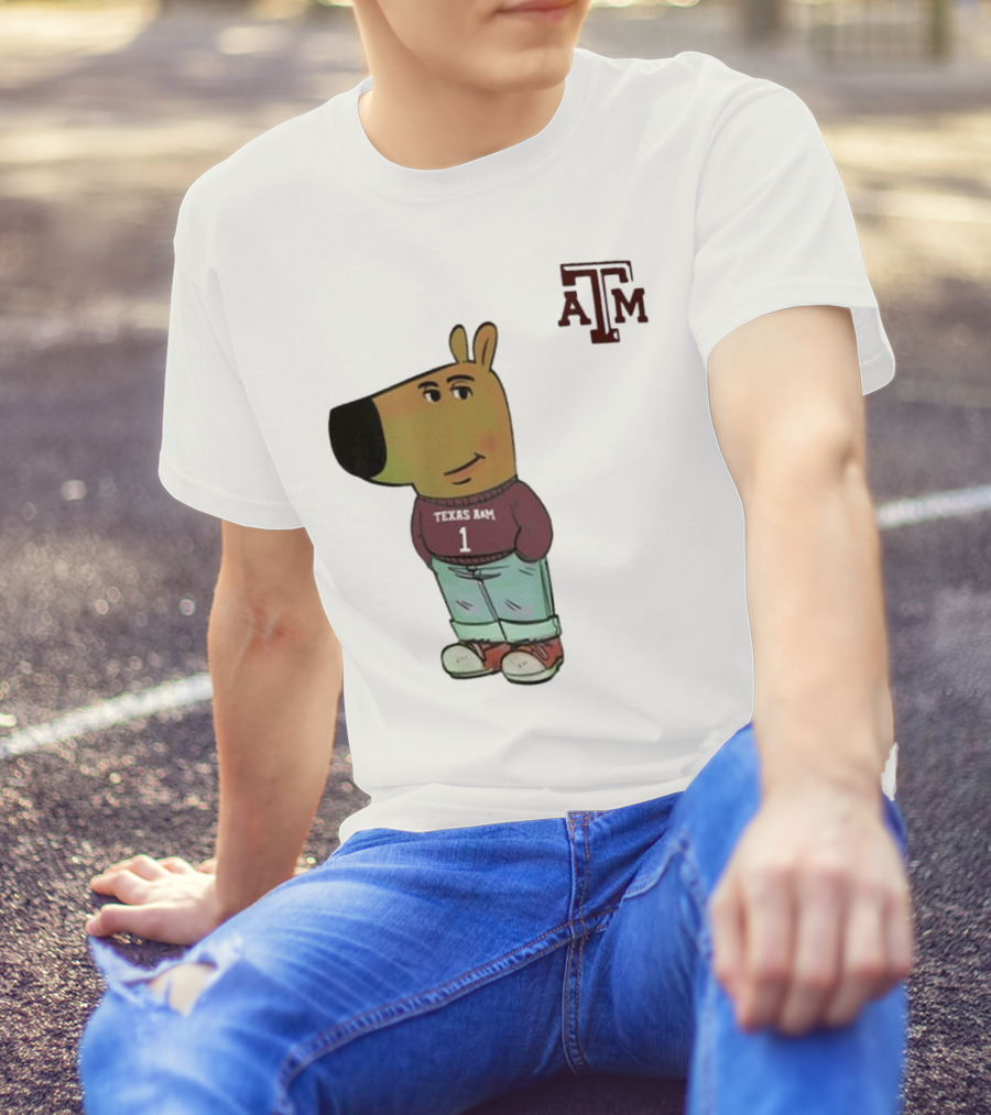 Texas A&M Aggies Chill Guy Character With A&M Logo And Jersey T-Shirt