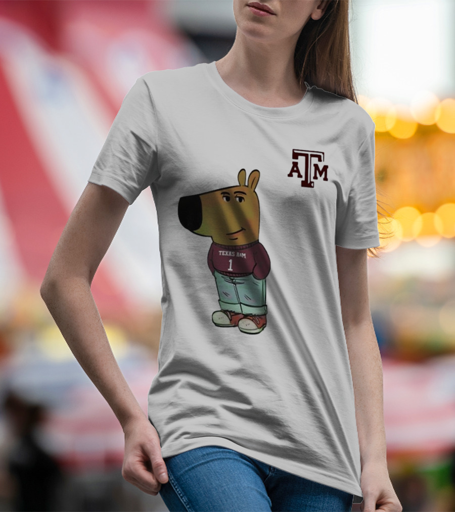 Texas A&M Aggies Chill Guy Character With A&M Logo And Jersey T-Shirt