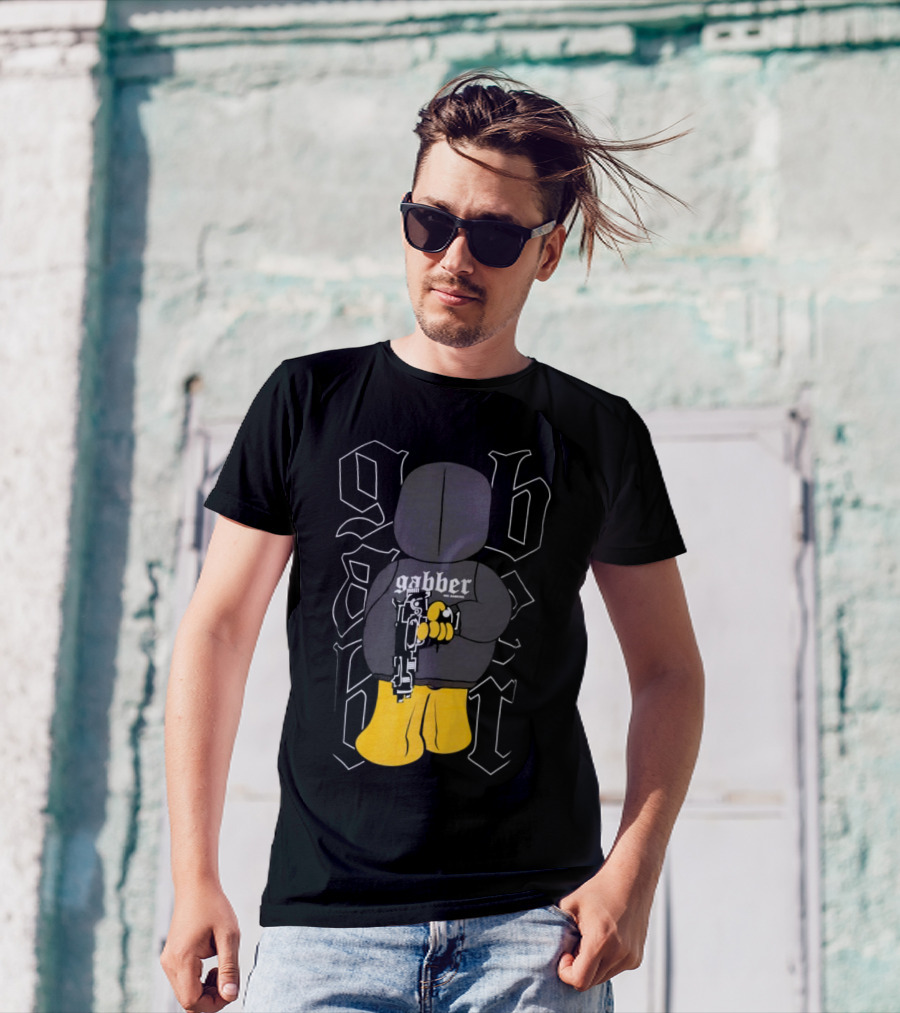 Paul Elstak Gabber Wanna Play Iconic Gabber Character With Toy Gun T-Shirt