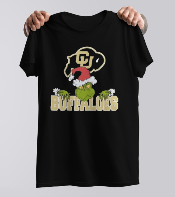 NCAA Colorado Buffaloes Grinch Christmas Football T-Shirt