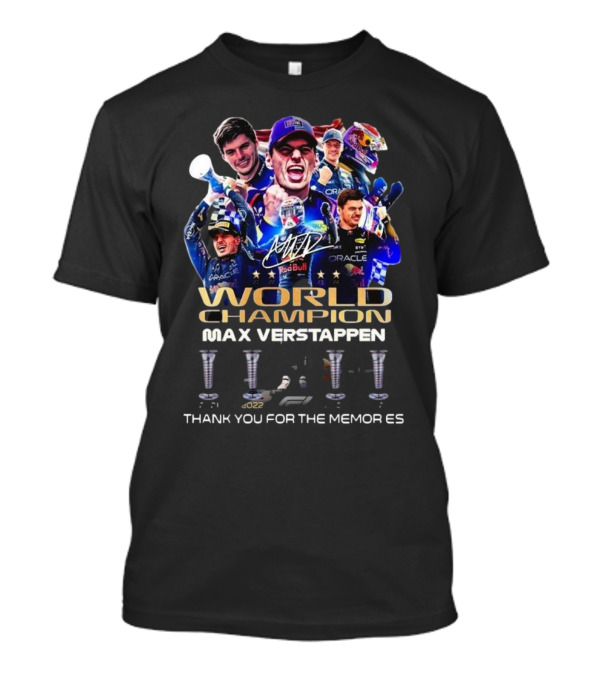 Red Bull Racing Max Verstappen World Champion Thank You For The Memories T-Shirt