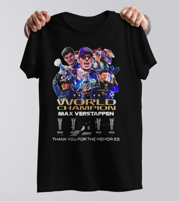 Red Bull Racing Max Verstappen World Champion Thank You For The Memories T-Shirt