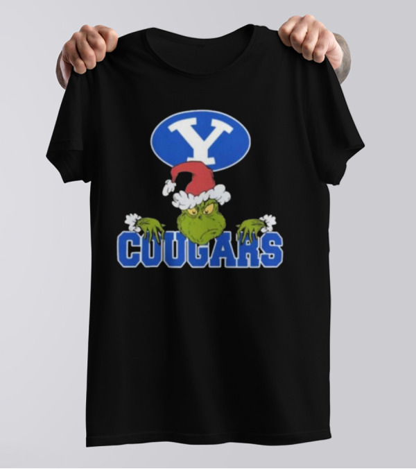 BYU Cougars Grinch Christmas NCAA Football T-Shirt