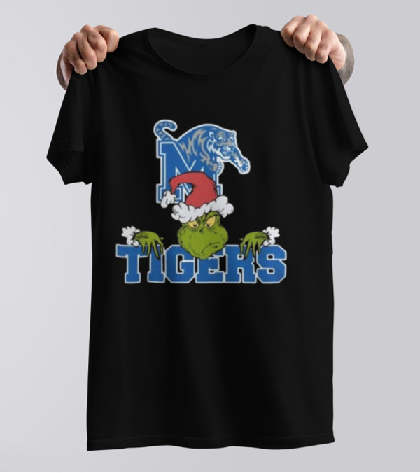 Memphis Tigers Grinch Christmas Football NCAA T-Shirt