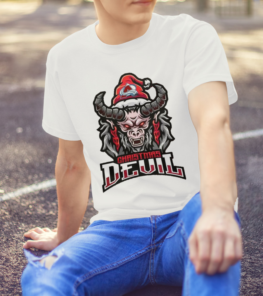 Christmas Devil Colorado Avalanche Krampus NHL Christmas T-Shirt